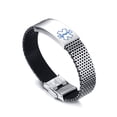 thumbnail image 1 of Pulsera de Identificación de Alerta Sunnimix Cadena de acero inoxidable 316L Brazalete de Mano azul, 1 of 7