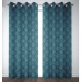 thumbnail image 1 of S4sassy Cotton Duck Floral Damask Blue Set of 2 Panel Eyelet Bed Room Door Curtains Drapes- 54x90 Inches, 1 of 5