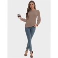 thumbnail image 5 of Women's Fall Puff Long Sleeve Tunic Tops Pleated Crew Neck Shirts Blouses Casual Loose T-Shirts, 5 of 6