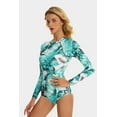 thumbnail image 5 of Women's One Piece Rashguard Zip Back Swimsuit Surfing Shirt Sun Protection, 5 of 6