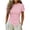 Pink, variant on Lopecy-Sta Womens T-Shirt Round Neck Ruched Side Short Sleeve Asymmetric Hem Slim Fit Top Casual Form-Fitting Tee for Everyday and Vacation