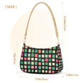 thumbnail image 3 of FORMRS Womens Shoulder Bag with Chain Strap Clutch Purse Cute Tote Handbag, Green Block Pattern, 3 of 7