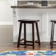 thumbnail image 6 of Linon 24" Backless Indoor Saddle Seat Counter Stool, Dark Brown, 6 of 7