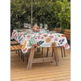 thumbnail image 3 of Outdoor Tablecloth with Umbrella Hole for Patio/Picnic/Party/Camping, Birds Flowers Waterproof Table Cloth Rectangle Table Cover Washable, Cartoon Sunny Colorful Botanical Floral (60"x 102"), 3 of 8