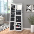 thumbnail image 3 of Lockable Jewelry Cabinet Standing Armoire Full Length Mirror LED Lights White Jewelry Organizer, 3 of 6