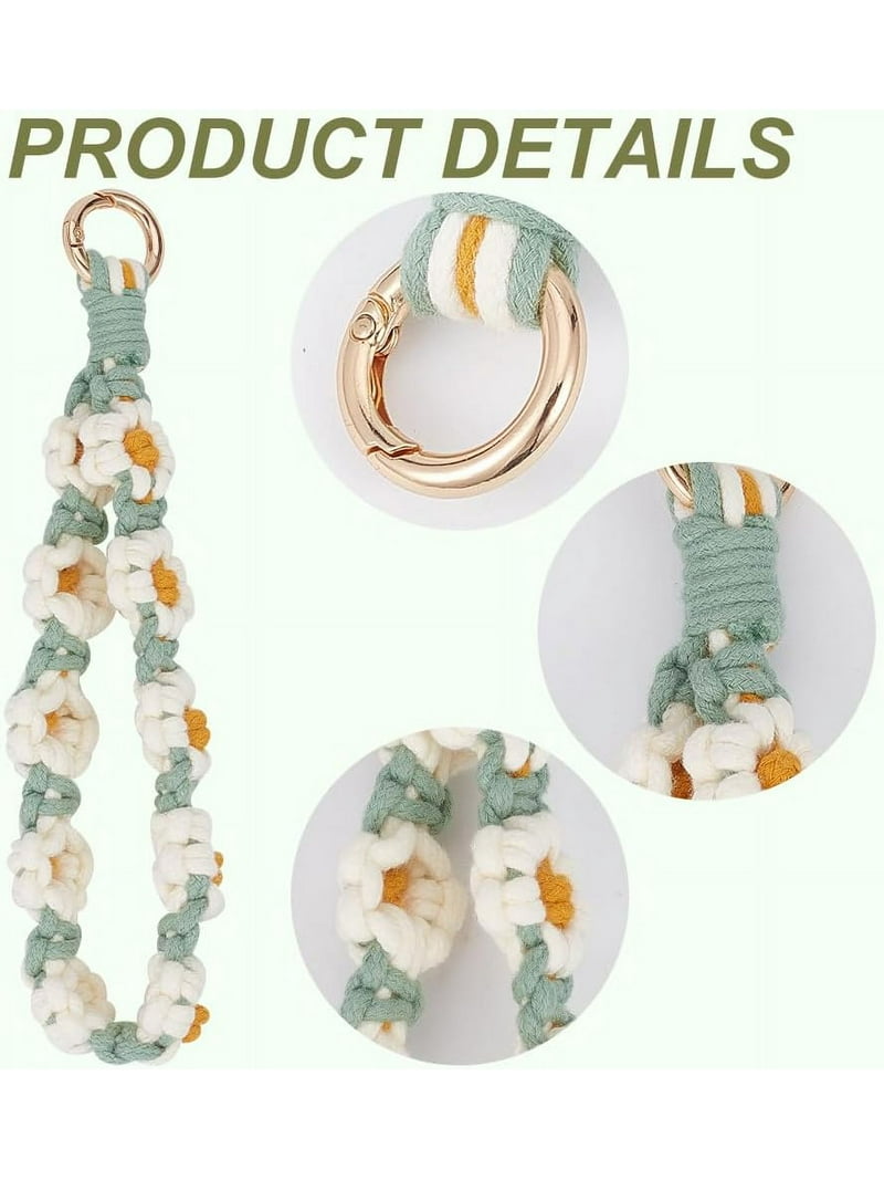Macrame Wristlet Keychain Bulk Daisy Cord Knotting Kit Boho