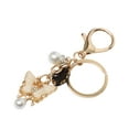 thumbnail image 5 of Unique Bargains 1 Pc Fashionable Butterfly Shell Handbag Charm Decorative Keychain Black White Gold Tone, 5 of 5