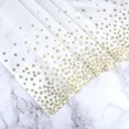 thumbnail image 4 of Mantel de lunares blanco y dorado, mantel blanco y dorado, 137 x 274 cm, mantel rectangular de plástico para decoración de mesa de cumpleaños en blanco y dorado JM  mantel navideño, 4 of 5
