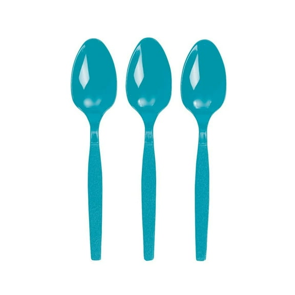 Turquoise Plastic Spoons (50Pc) - Party Supplies - 50 Pieces