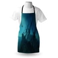 thumbnail image 3 of Nautical Apron Dolphins Ruined Wreckage Underwater Sunken Ship Mystery Treasure, Unisex Kitchen Bib Apron with Adjustable Neck for Cooking Baking Gardening, Slate Blue Pale Blue Teal, by Ambesonne, 3 of 3