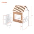 thumbnail image 3 of Harper & Bright Designs Metal House Loft Bed Twin Size Low Loft Bed with Roof and Window, White, 3 of 12