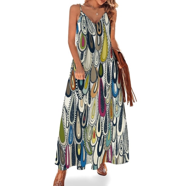 Vestido sin mangas con gotas de festival, vestido de fiesta de noche, vestido sexy para mujer, vestido elegante, vestido de verano para mujer de moda