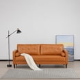 thumbnail image 2 of A&D Home Anza 3-Seater Tufted Faux Leather Sofa, Camel, 2 of 8