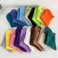 thumbnail image 1 of DTSTARZG 1 pair of fashion solid color short socks cotton fun socks ladies candy color Harajuku socks ladies girls gift socks, 1 of 5
