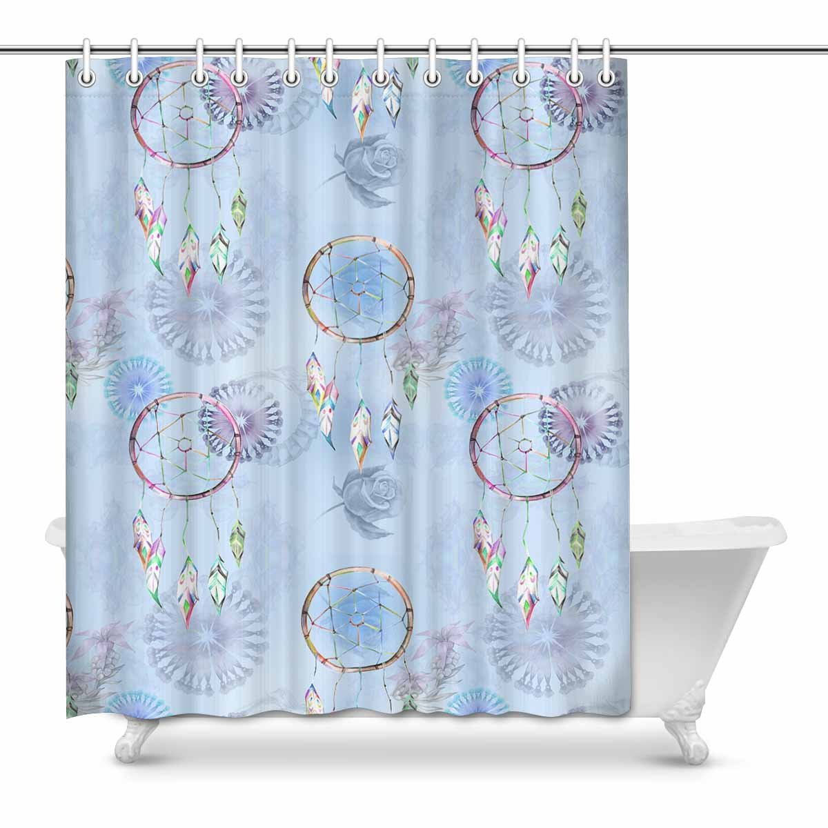 MKHERT Blue Boho Style Shower Curtain Bath Curtain Waterproof fabric