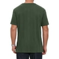 thumbnail image 3 of INSPIRE CHIC Men's Henley Short Sleeve Button Down Jacquard Texture Knitted T-Shirts L Green, 3 of 6
