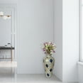 thumbnail image 3 of DecorShore 22" Iron Base Floor Vase with Glass Mosaic Tiles Overlay- Multi Turquoise Blue, 3 of 11