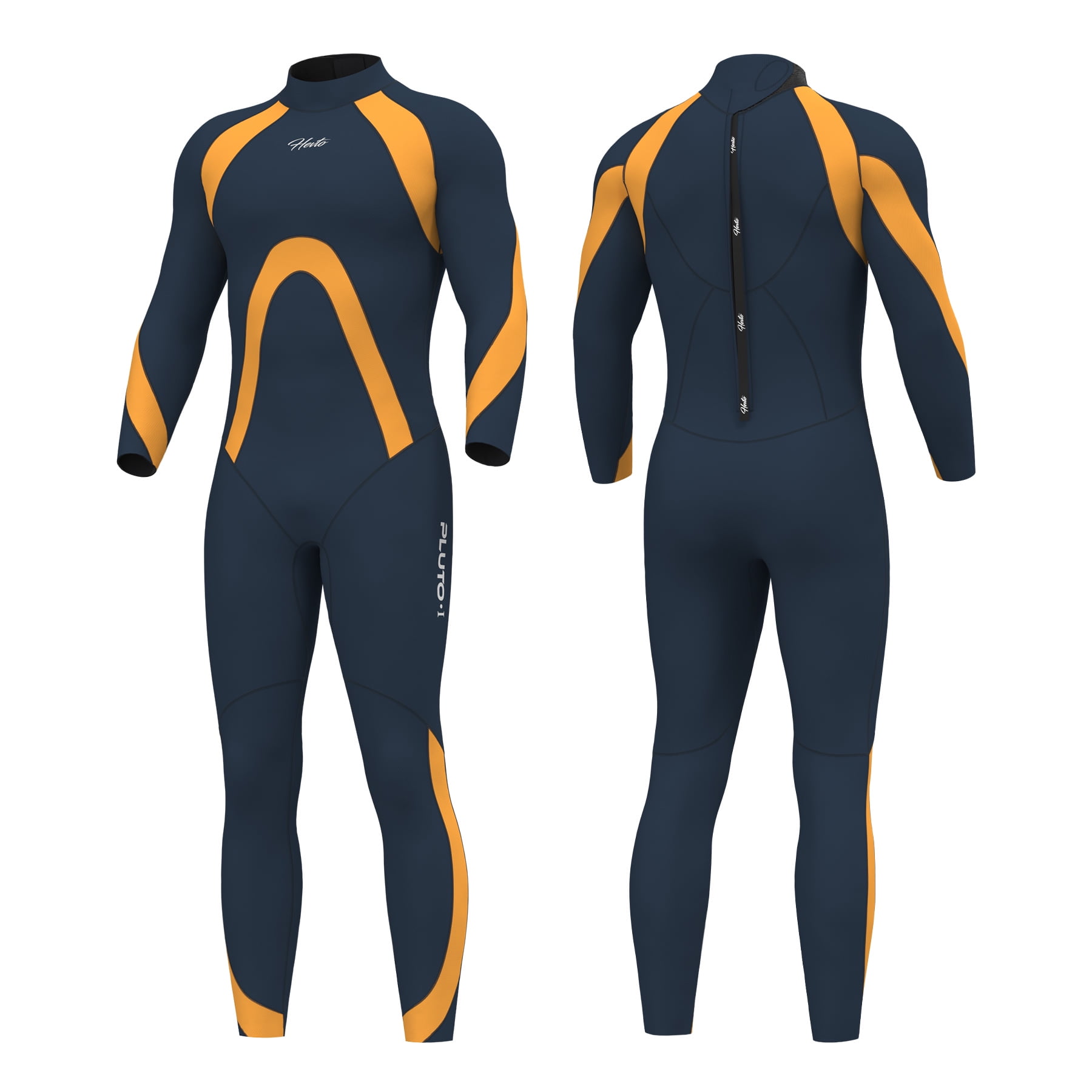 Hevto Wetsuits Men 3mm Neoprene Full Diving Suits Surfing Swimming Long Sleeve Back Zip for