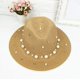 thumbnail image 4 of Sombrero de paja con cuentas para mujer, con protección UV sombrero de paja, para vacaciones, playa, Panamá, 4 of 4