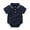 Navy, variant on Baby Boy Rompers Baby Boys Solid Polo Shirt Summer Short Sleeve Breathable Soft Casual Button Up Jumpsuit Romper Baby Bubble Romper White 0 Months-6 Months