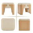 thumbnail image 4 of Zesthouse Upholstered Linen Ottoman, Modern Ottoman Footrest with Extra Thick Cushion and Natural Finish Wood Frame, Vanity Stool for Bedroom Living Room Dorm, Beige, 4 of 9