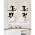 thumbnail image 2 of Letter J Swag Valances for Windows, Monogram Words Rod Pocket Sheer Valances for Large Windows, Swag Toppers Light Filtering for Kitchen Living Room 2 Panels 36''x63'', 2 of 6