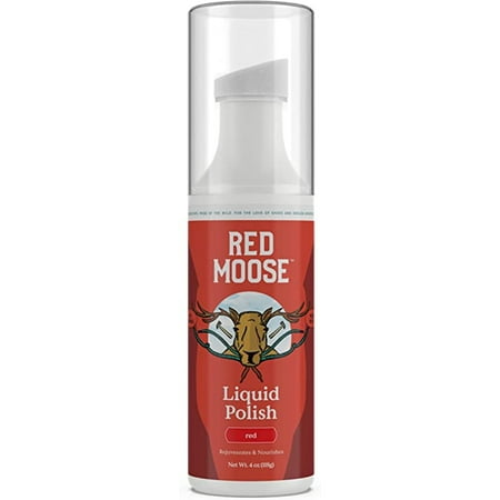 

Red Moose Liquid Shoe Polish for Leather Dress Boots Shoes and More 4 oz Gray