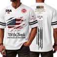 thumbnail image 2 of BRANROY USA Shirt Men 4th of July Soccer - 250 Years of Freedom V Neck Soccer Jersey, Moisture Wicking for Summer, 4th of July Hiking, Gym,White XL, 2 of 6
