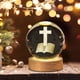thumbnail image 4 of Crystal Night Light Engraved Holy Family Figurine Statue With Wooden Stand Color Changing Light Glass Religious Collection Catholic, 4 of 6