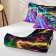 thumbnail image 4 of Erosebridal Abstract Fast Car Twin Quilt Set for Boys,Colorful Lightning Neon Lights Twin Coverlet Set for Teens, 4 of 7