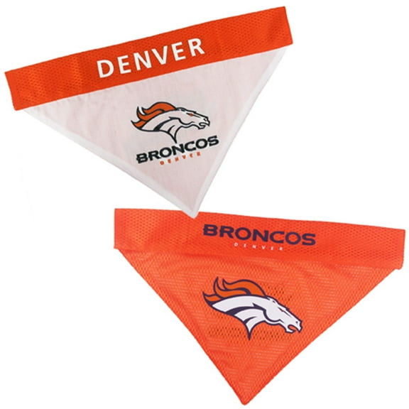 Pets First Nfl Denver Broncos Reversible Bandana -Home & Away Mesh & Premium Embroidery For Dogs & Cats