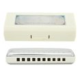 thumbnail image 1 of Stainless Steel Blues Harmonica 10 Holes Key of Eb for Beginners and The ProfessionalWhite, 1 of 4