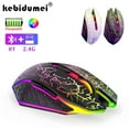 thumbnail image 2 of Dual-Mode Bluetooth Mouse RGB 2.4G Wireless Mouse Gaming Mouse 6 Buttons Silent Mouse For MacBook Tablet Laptops Computer, 2 of 9