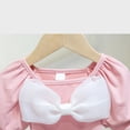 thumbnail image 7 of hotojiny Toddler Baby Girls Blouse Kids Girl Square Collar Bow T Shirts Summer Short Sleeve Casual Tops Infant Clothes 6 M-8 T, 7 of 7