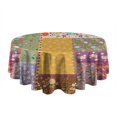 thumbnail image 5 of Pioneer Flower Floral Print Pattern Round Tablecloth 60"x60",Wrinkle Wipeable Table Cloth for Kitchen Dining Room Picnic Patio Party, 5 of 6