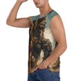 thumbnail image 3 of Fotbe desert Man Shepherd Dog Men's Camiseta sin Mangas Estampada para Hombres, Playera Casual para Gimnasio, Entrenamiento, Playa-Small, 3 of 7