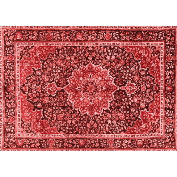 Ahgly Company Indoor Rectangle Medallion Red Traditional Area Rugs, 2' x 4'