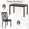 thumbnail image 3 of Costway 5 Piece Dining Table Set for 4 Rectangular Kitchen Table & 4 Chairs Dinette Set, 3 of 10