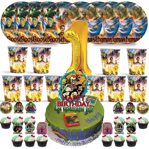 Goosebumps Birthday 1st Cups Party Supplies Plates Fans Decorations Cake Topper Decor