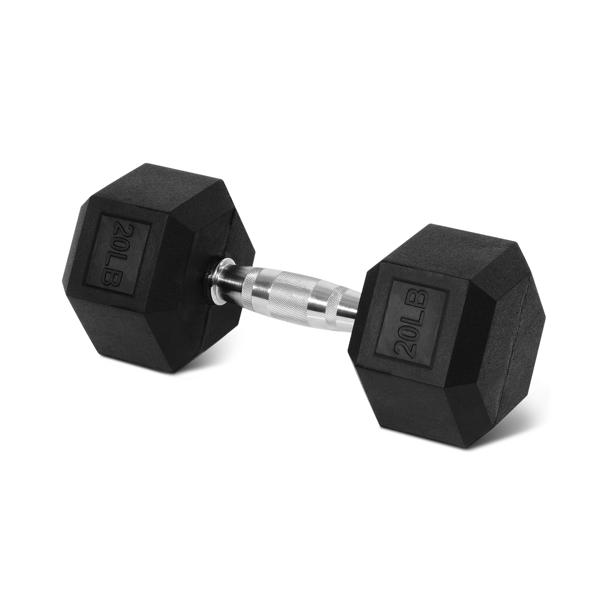 BalanceFrom Rubberized Hex Dumbbell, 25lb Pair, Black - Walmart.com