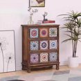 thumbnail image 4 of Cómoda americana vintage con cajones pintados, gabinete de almacenamiento multicapa resistente para sala de estar/dormitorio, organizador de madera maciza, 4 of 4