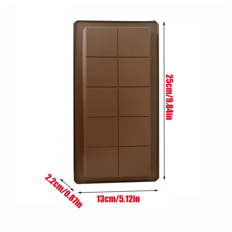 Staron 2PCS Chocolate Molds Silicone (Brown), Deep Chocolates Bar Molds Non-Stick Rectangle Chocolates Candy Bar Molds