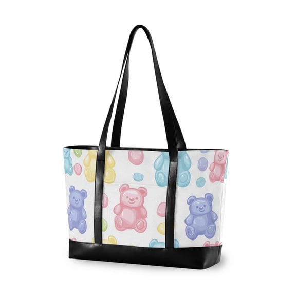FORMRS Laptop Tote Bag for Women with 15.6" Computer Compartments Handbag, Colorful Gummy Bears Pattern