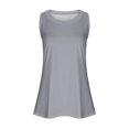 thumbnail image 6 of Homenesgenics Tank Tops for Women under $5 Women Tank Summer Solid Color Round-Neck Sleeveless Casual Tunic Blouse Gray L, 6 of 6