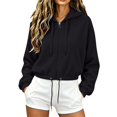 thumbnail image 3 of Breezora Women's Short Zip Up Hoodie Slim Fit Long Sleeve Casual Cropped Cardigan Sweatshirt, 3 of 7