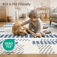 thumbnail image 4 of ODIKA 8'x10' Navy White Geometric Dot Pattern Washable Area Rug Modern Design with Abstract Shapes for King Size Bedroom Under Bed, Master Suite, Non-Shedding, Easy Care, 4 of 7