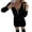 Black, variant on Women's Knit Dress Sweater Dress Long Sleeve Solid Color Floral Zipper Detail Mini Length Chic Dress for Spring Fall Casual,Black,L
