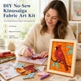 thumbnail image 2 of No-Sew Kinusaiga Fabric Decoration Art Kit, DIY No-Sew Kinusaiga Fabric Art Kit Ornament, Relaxing Handmade Art Project for Adults,Fish, 2 of 8