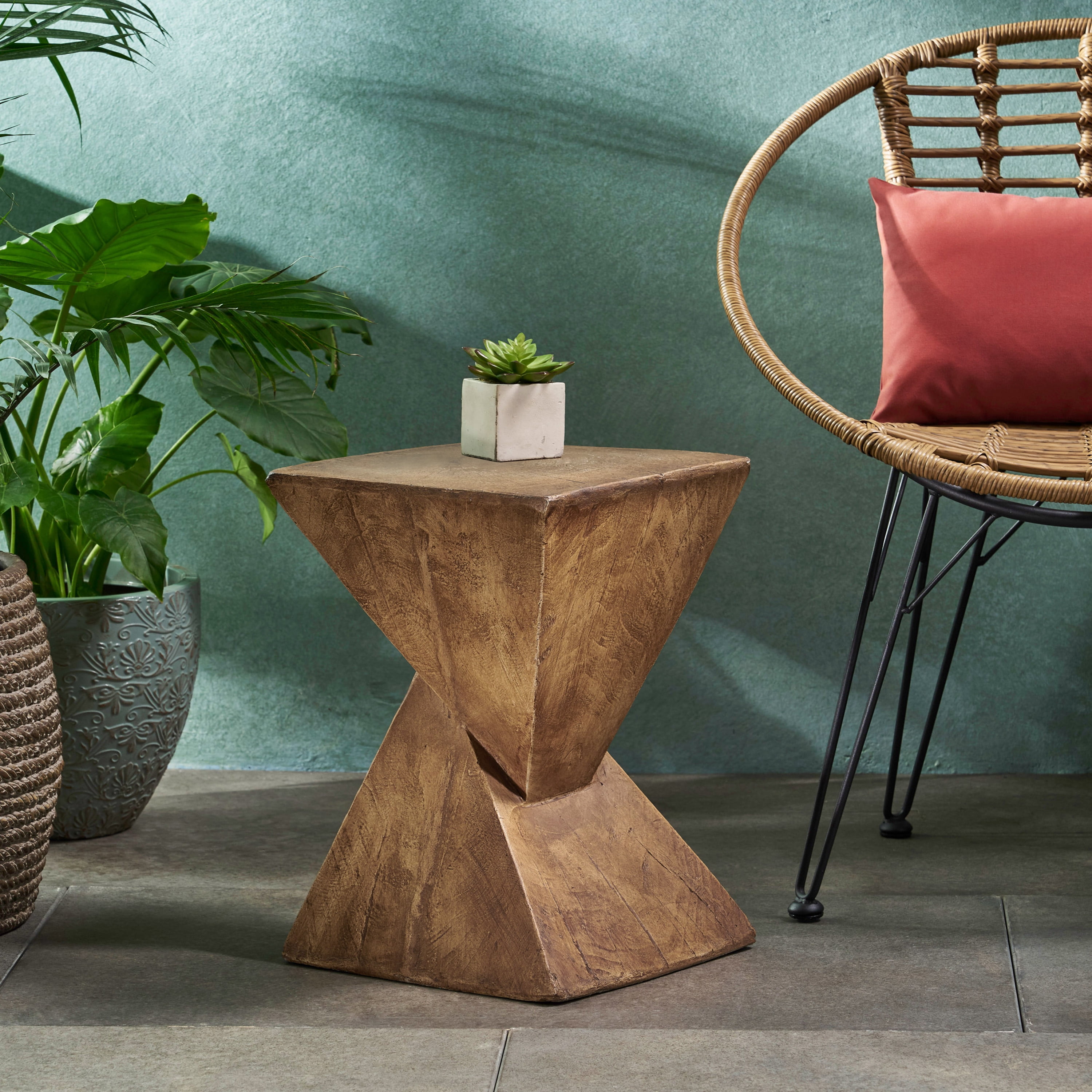 Side Table, End Table for Living Room Bedroom Office Patio, Natural