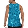 thumbnail image 3 of Xecao Blue Glitter Men's Tank Top Workout Quick Dry Sleeveless Gym Jogging Muscle Shirts Summer Swim Beach Tops, 3 of 9